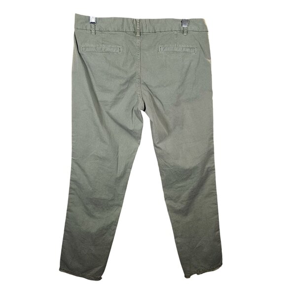 Nili Lotan Women Olive Stripe Pant M Utility Tailored Parisian Street Soft Power - Picture 4 of 15